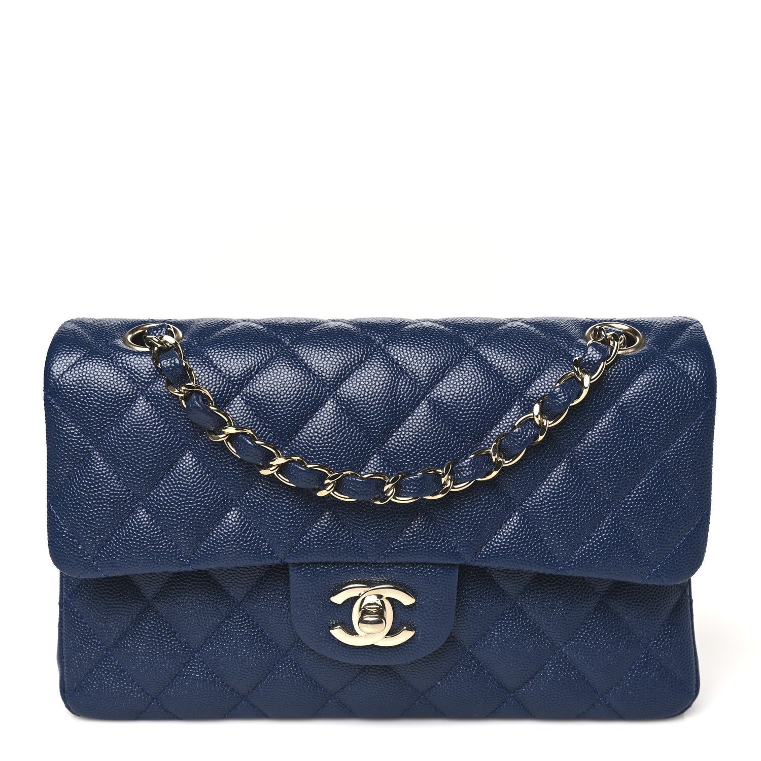 Chanel Caviar Quilted Small Double Flap Blue 1 of 10