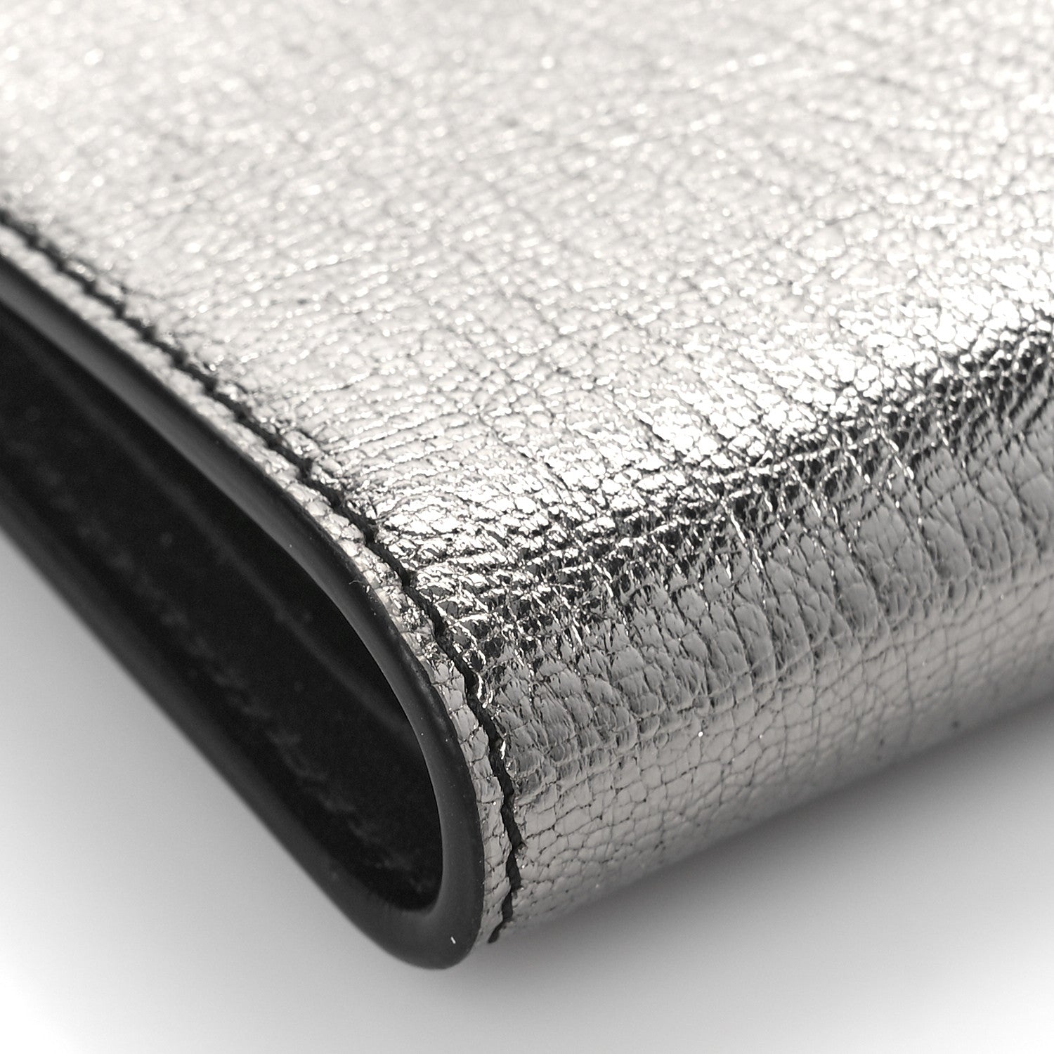 Alexander McQueen Metallic Calfskin Skull French Wallet Gunmetal 7 of 8