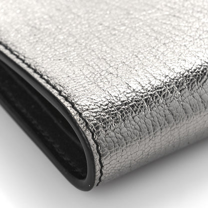 Alexander McQueen Metallic Calfskin Skull French Wallet Gunmetal 7 of 8
