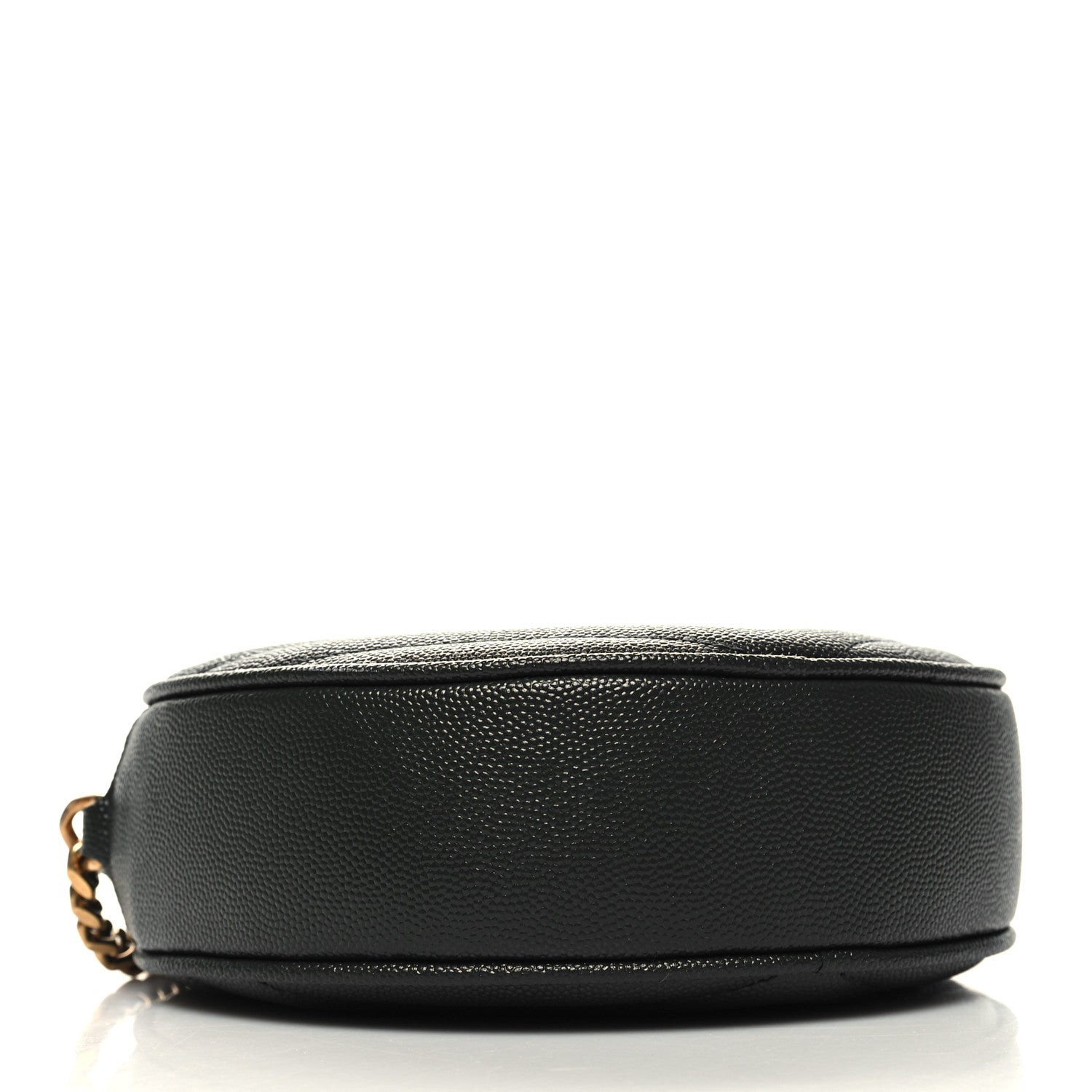 Saint Laurent Grain De Poudre Matelasse Chevron Quilted Round Vinyle Camera Bag New Vert Fonce 4 of 10