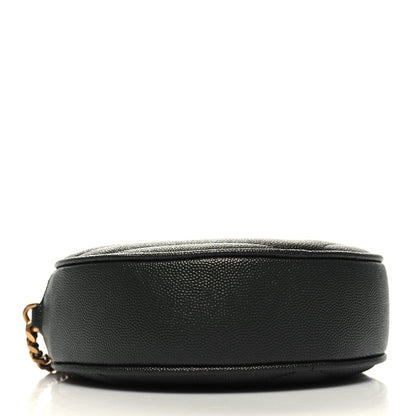 Saint Laurent Grain De Poudre Matelasse Chevron Quilted Round Vinyle Camera Bag New Vert Fonce 4 of 10