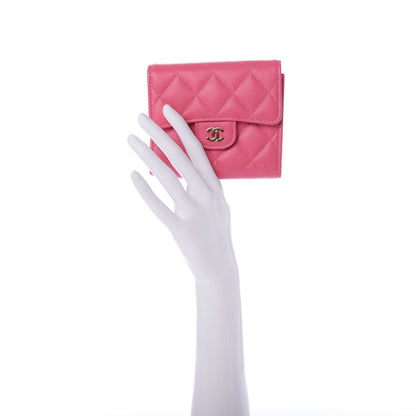 Chanel Caviar Quilted Compact Flap Wallet Pink 2 of 7