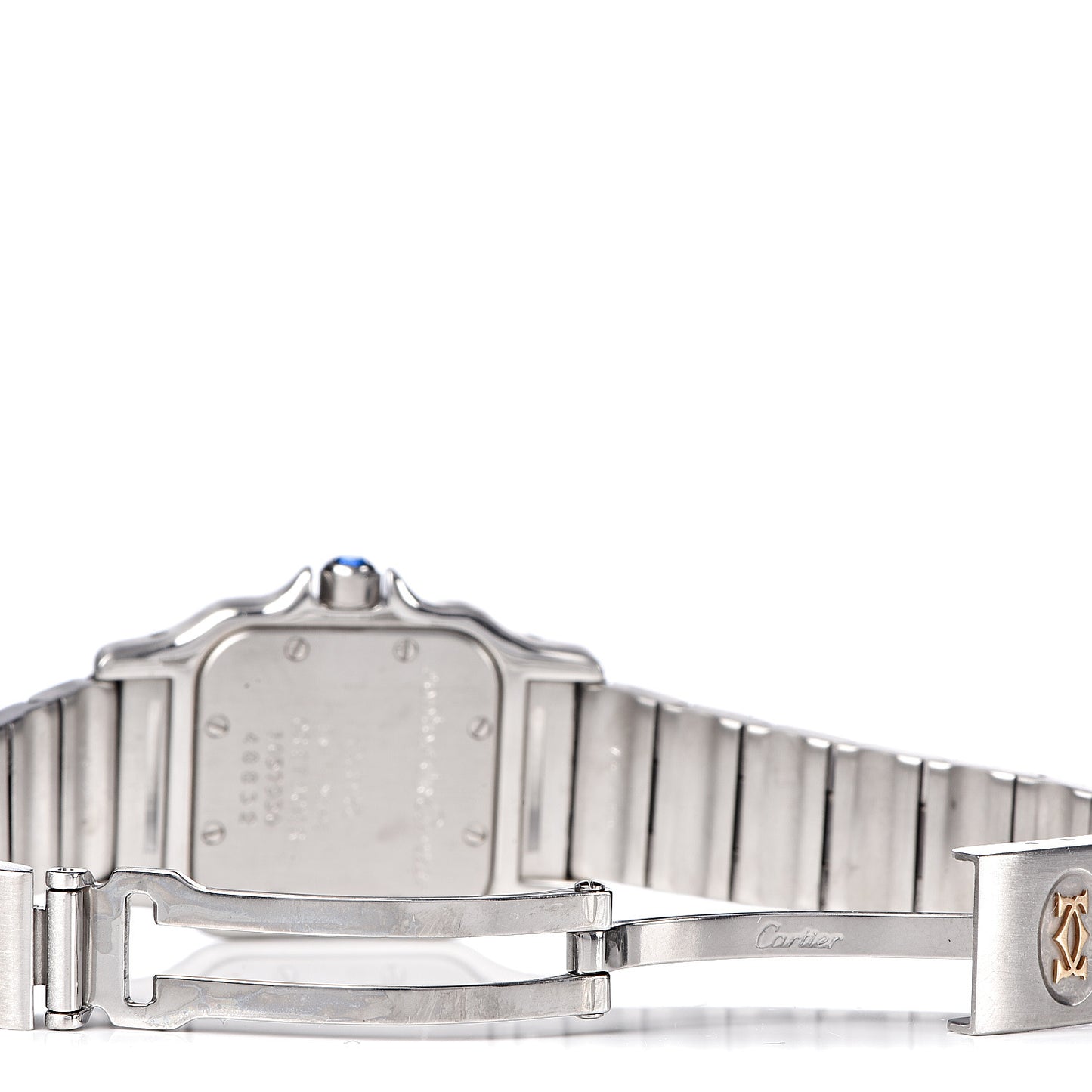 Stainless Steel 18K Yellow Gold 24mm Santos De Cartier Galbee Quartz Watch