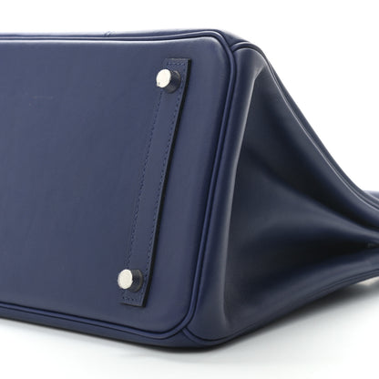 Hermes Swift Epsom Tressage Birkin 30 Bleu Encre Bleu Du Nord Gold 10 of 10