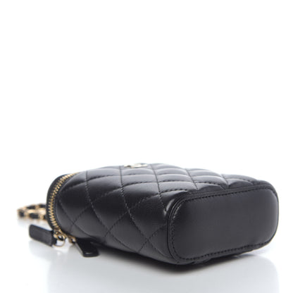 Chanel Lambskin Quilted Small Vertical Coco Beauty Vanity Case With Chain Black 4 of 10