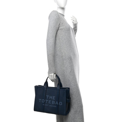 Marc Jacobs Grained Calfskin Medium The Tote Bag Blue Sea 2 of 11