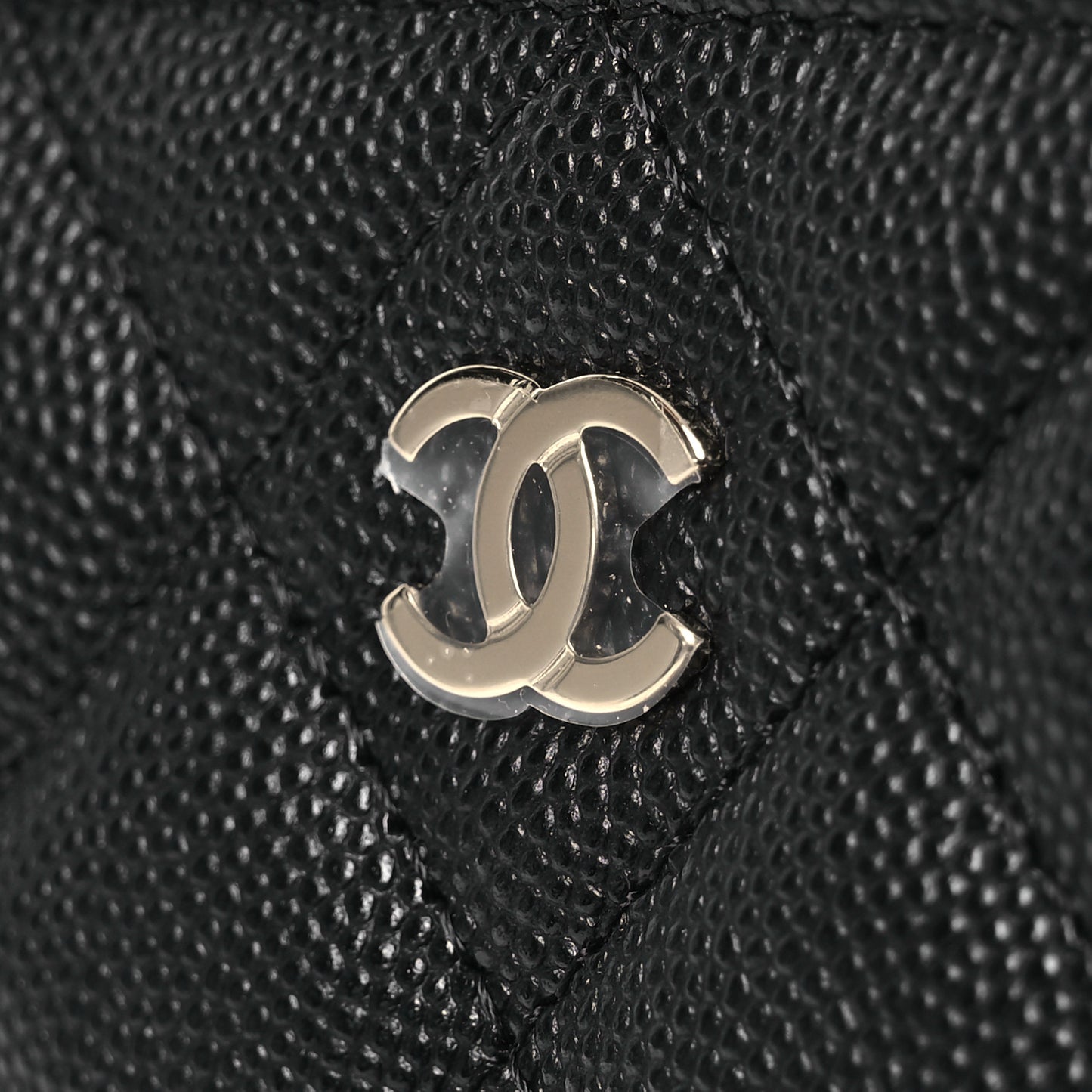 Caviar Quilted Medium Zip Around Wallet Black