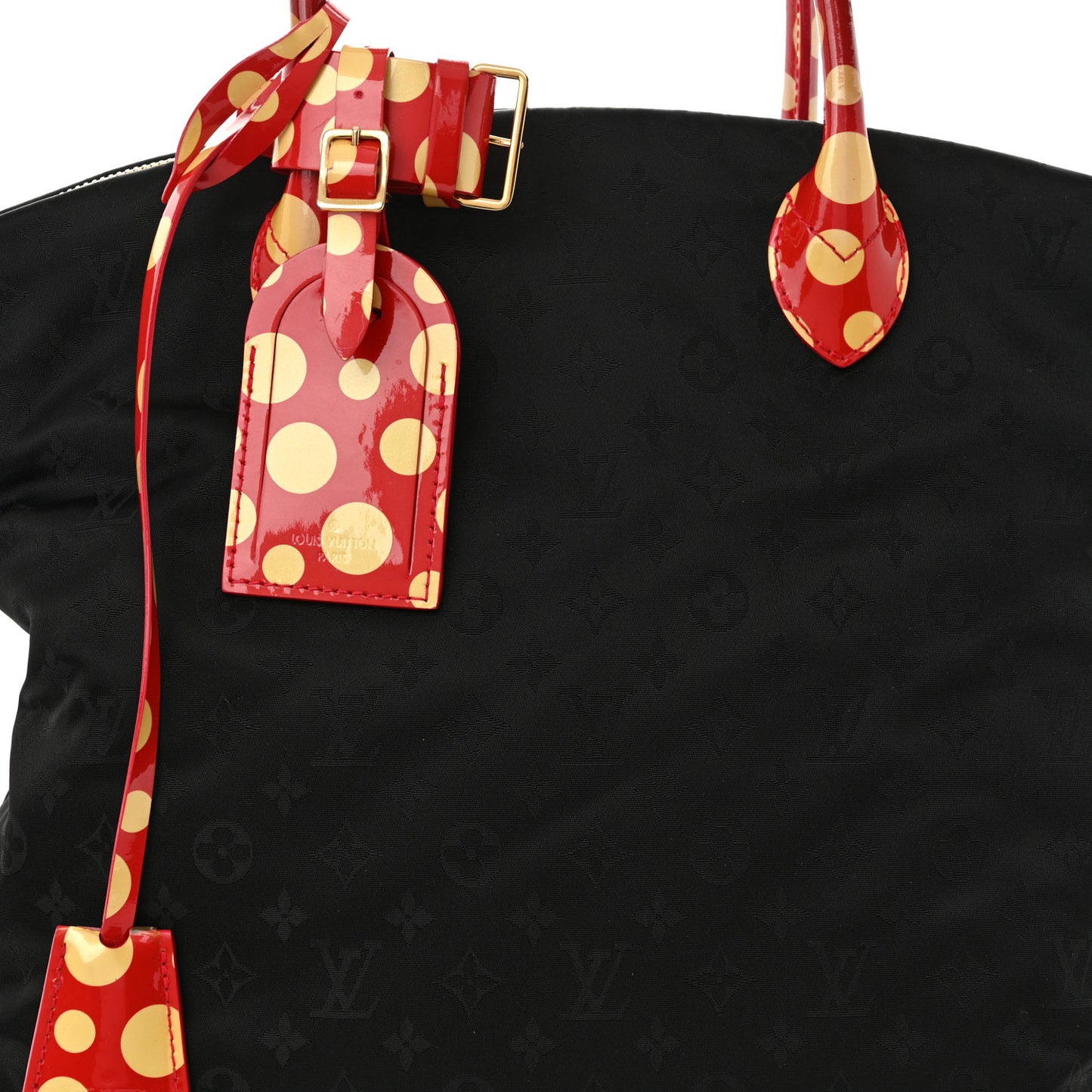 Nylon Monogram Kusama Infinity Dots Vertical Lockit Black Red
