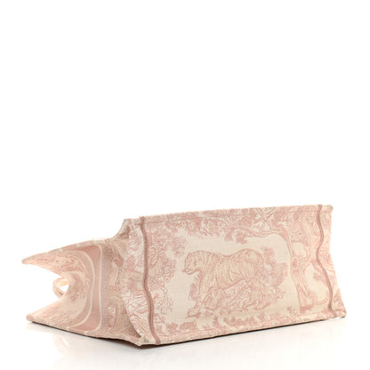 Christian Dior Canvas Toile De Jouy Embroidered Medium Book Tote Pink 4 of 16