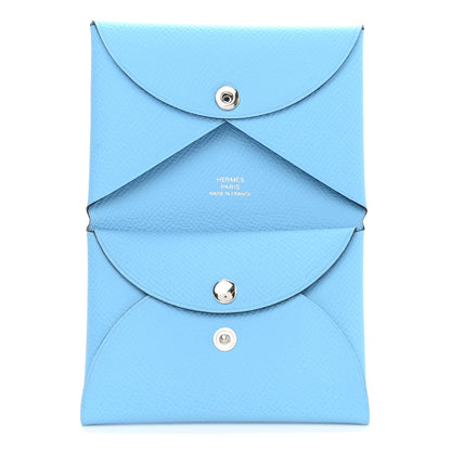 Hermes Epsom Calvi Duo Card Case Celeste 5 of 6