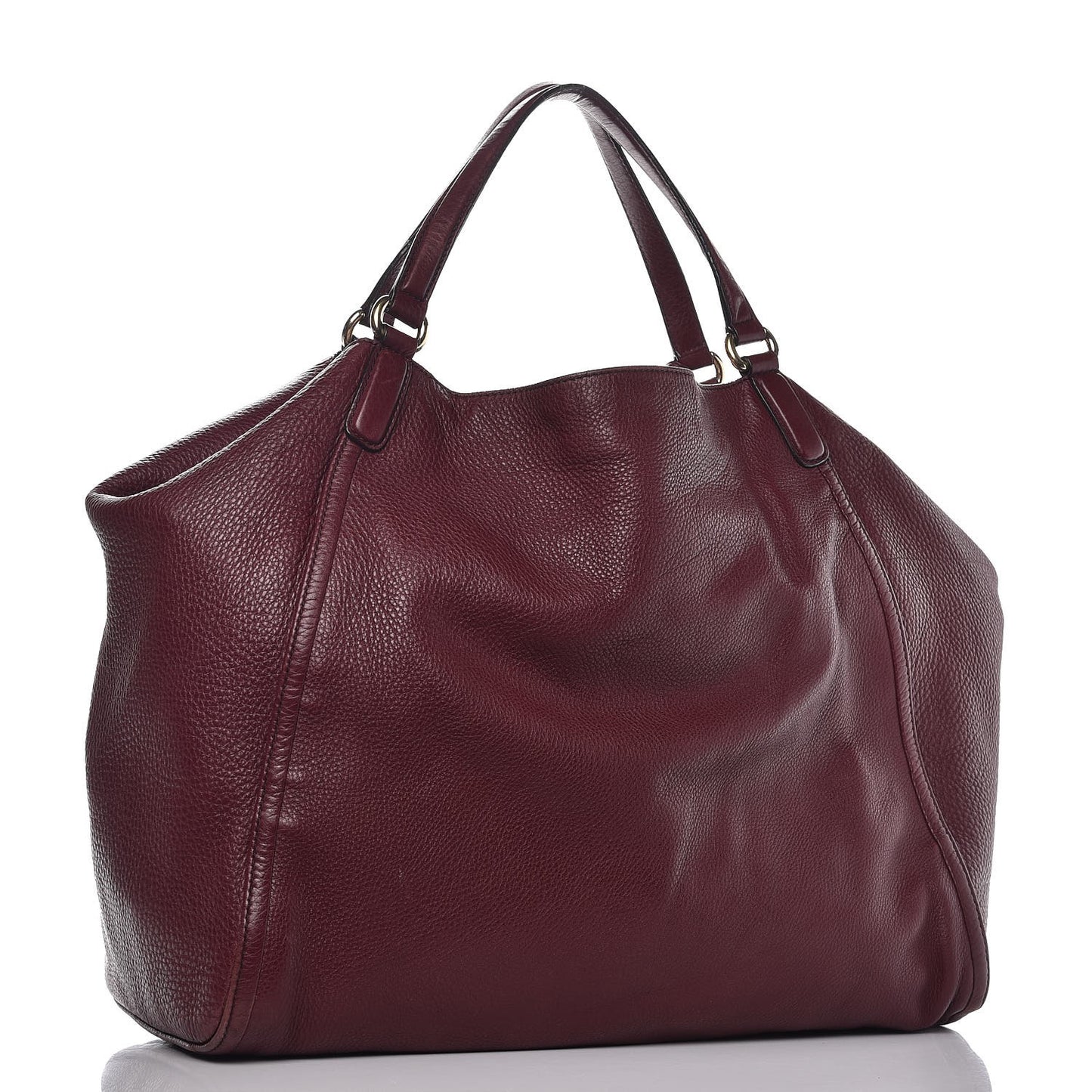 Pebbled Calfskin Large Soho Shoulder Bag Bordeaux