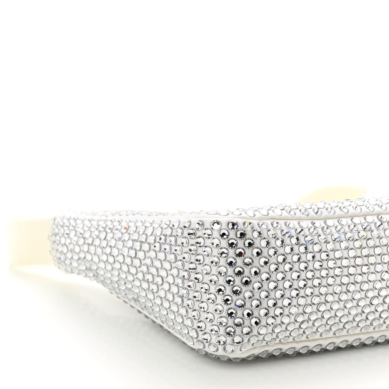 Prada Satin Crystal Mini Re-Edition 2000 Bag White 9 of 10