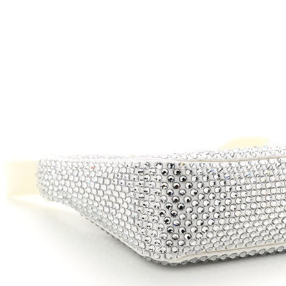 Prada Satin Crystal Mini Re-Edition 2000 Bag White 9 of 10