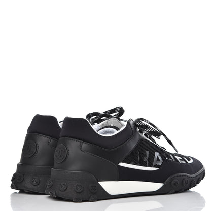 Chanel Calfskin Mesh Sneakers 38.5 Black 4 of 8