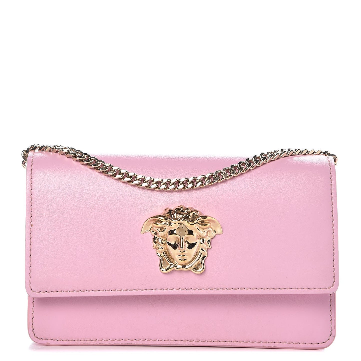 Smooth Calfskin Palazzo Chain Evening Bag Pink