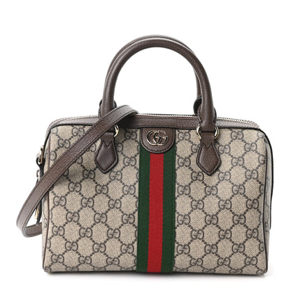 Gucci GG Supreme Monogram Web Medium Ophidia Top Handle Bag Beige Ebony New Acero 1 of 11