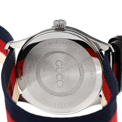 Gucci Stainless Steel Nylon 38mm Le Marche Des Merveilles Wolf Quartz Watch Navy 4 of 5