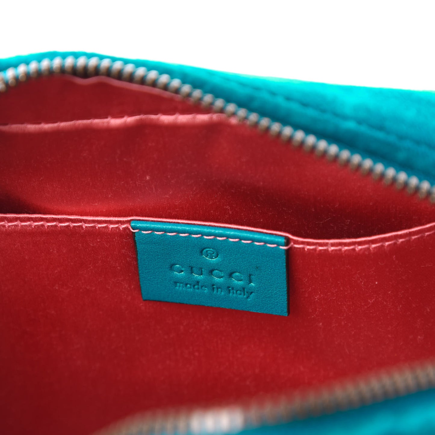 Velvet Matelasse Small GG Marmont Chain Shoulder Bag Pavone Cyan