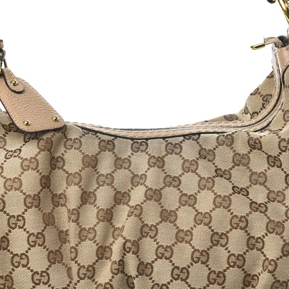 Gucci Monogram Medium Jockey Hobo Beige 14 of 14
