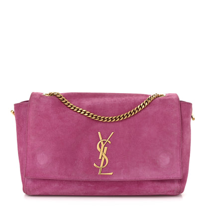 Saint Laurent Smooth Calfskin Suede Medium Reversible Monogram Kate Satchel Rose Rubis 4 of 35