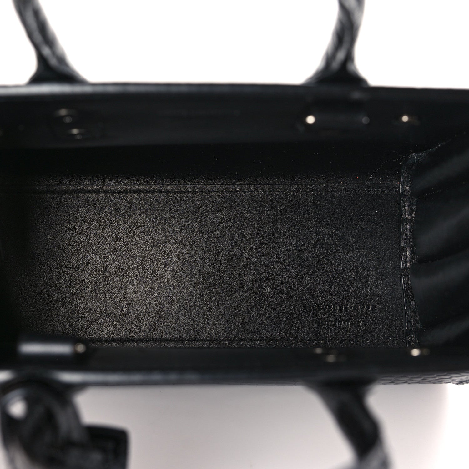 Saint Laurent Calfskin Crocodile Embossed Nano Sac De Jour Black 5 of 8