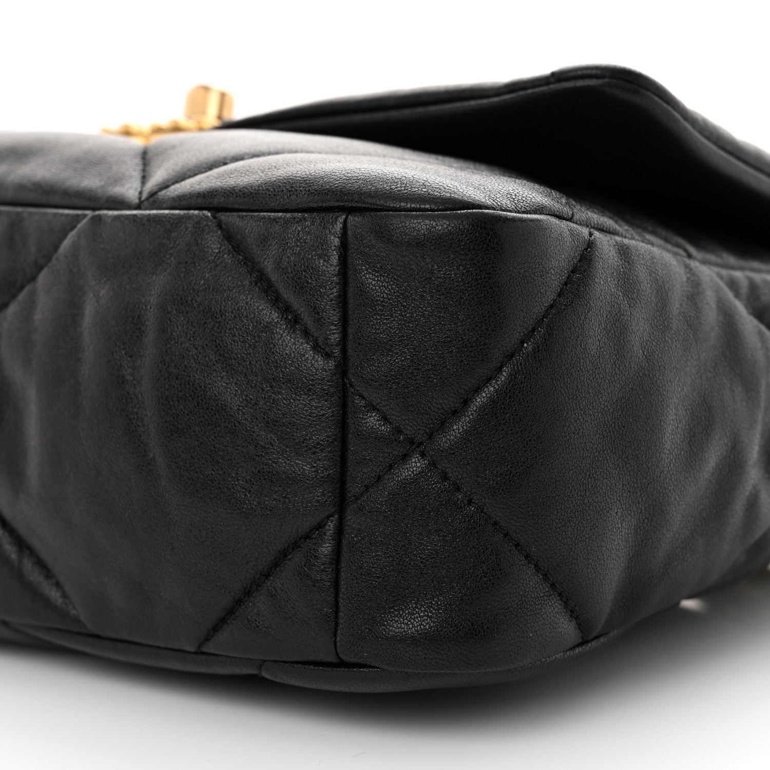 Chanel Shiny Goatskin Quilted Medium Chanel 19 Flap Black 10 of 11