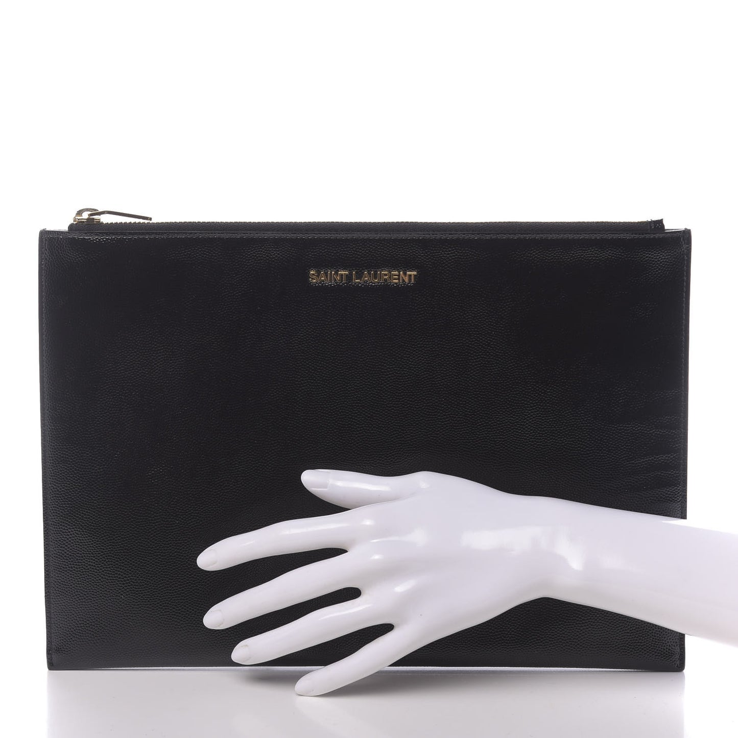 Grain de Poudre Medium Zip Clutch Black