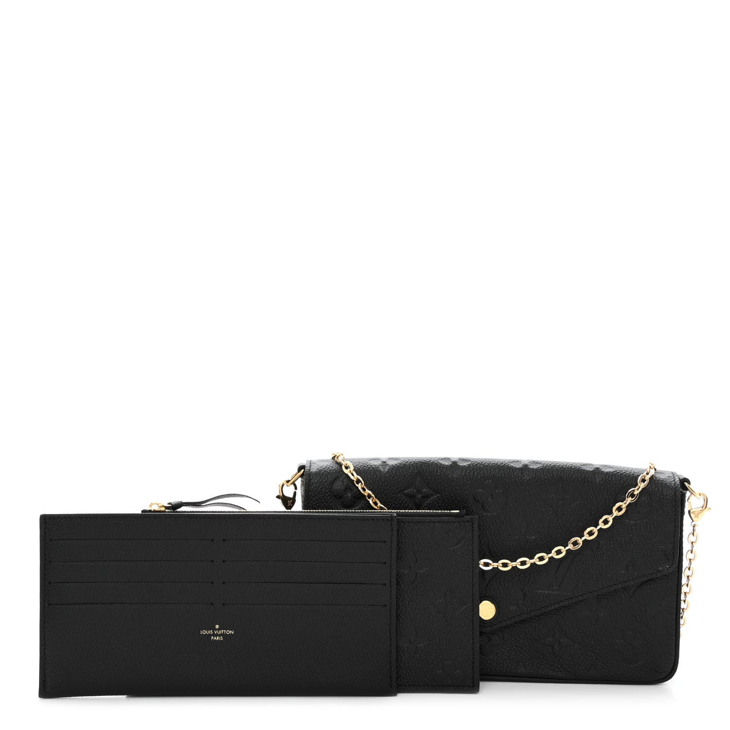 Louis Vuitton Empreinte Pochette Felicie Chain Wallet Black 1 of 10