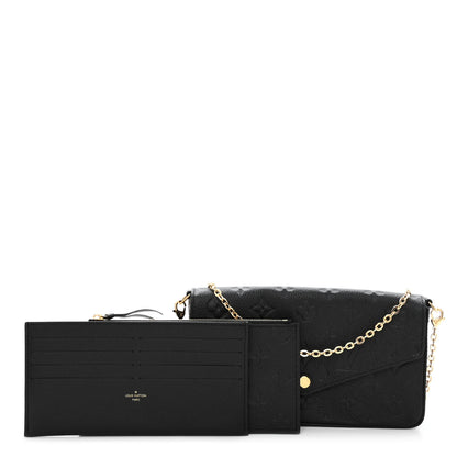 Louis Vuitton Empreinte Pochette Felicie Chain Wallet Black 1 of 10