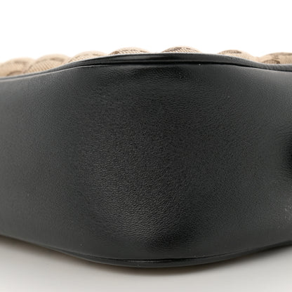 Gucci Monogram Matelasse Diagonal Small GG Marmont Chain Shoulder Bag Beige Black 10 of 13