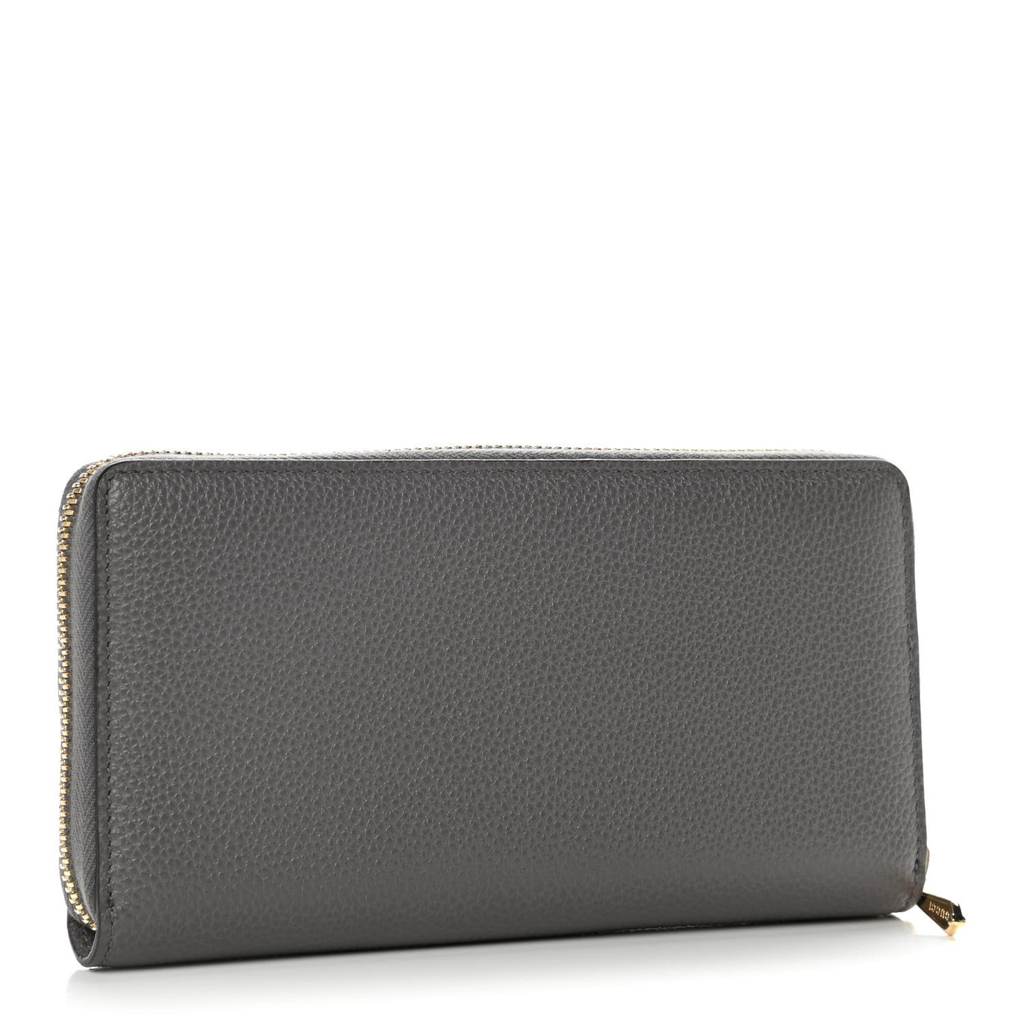 Grainy Calfskin Zumi Zip Around Wallet Dusty Grey