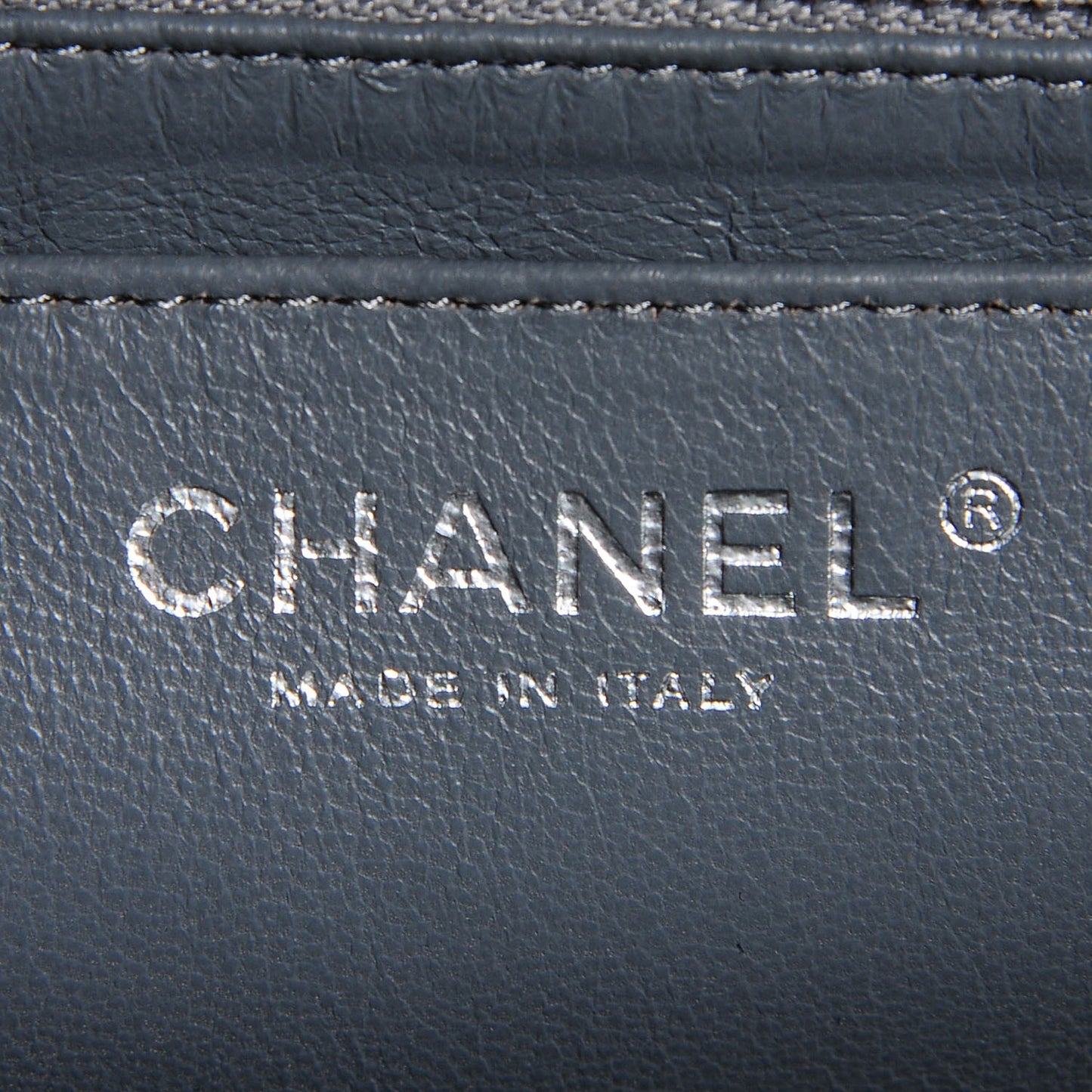 Patent Quilted Maxi Single Flap Grey
