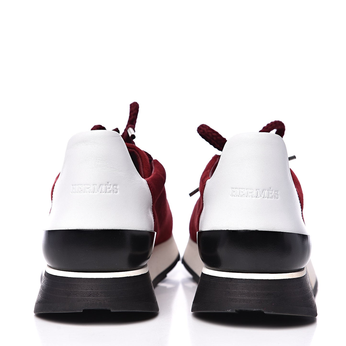 Velvet Goatskin Calfskin Miles Sneakers 39.5 Carmin Blanc