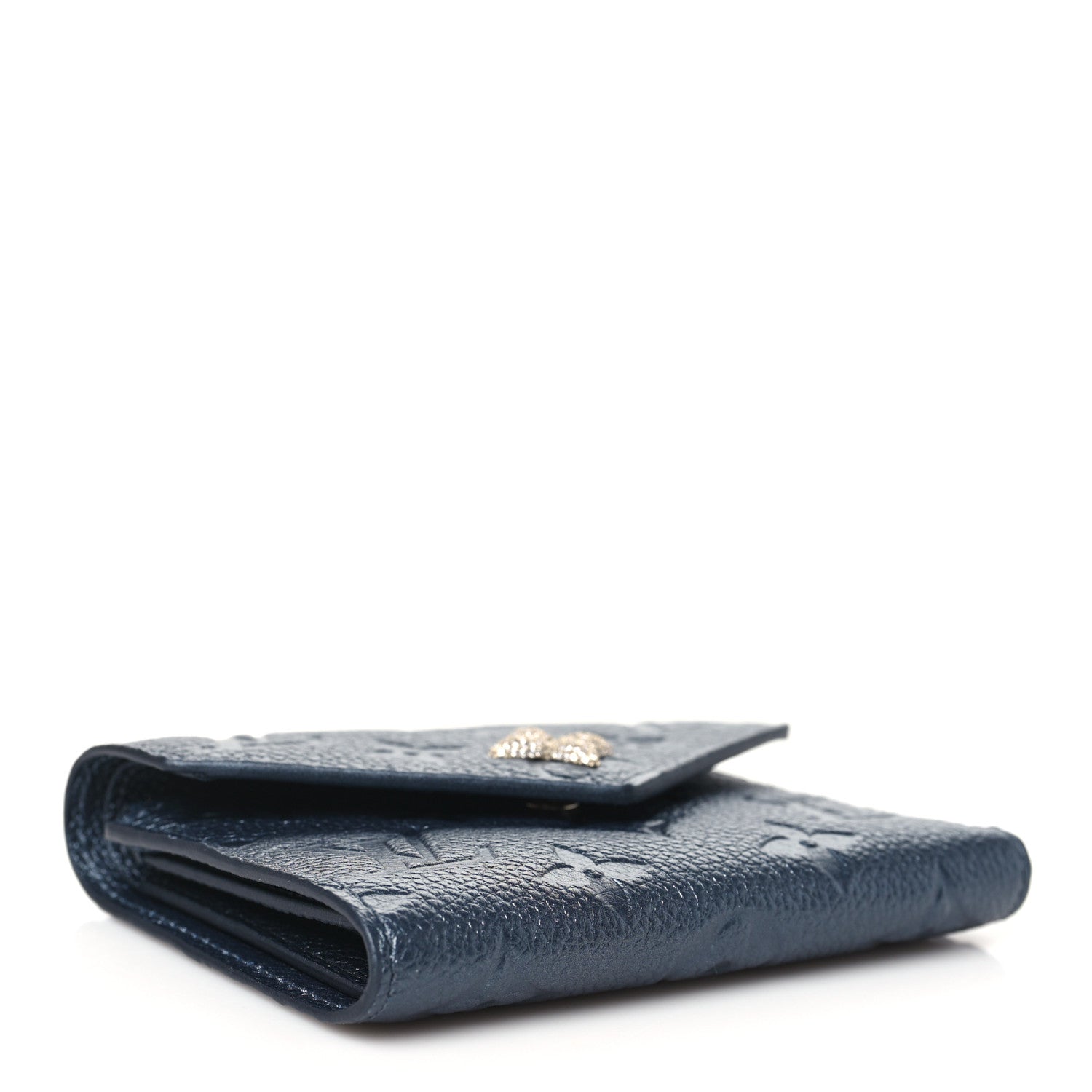 Louis Vuitton Empreinte Monogram Flower Victorine Wallet Navy Blue 4 of 7