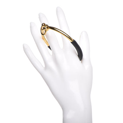 Hermes Calfskin Loop 1 Bracelet M Gold Black 2 of 7