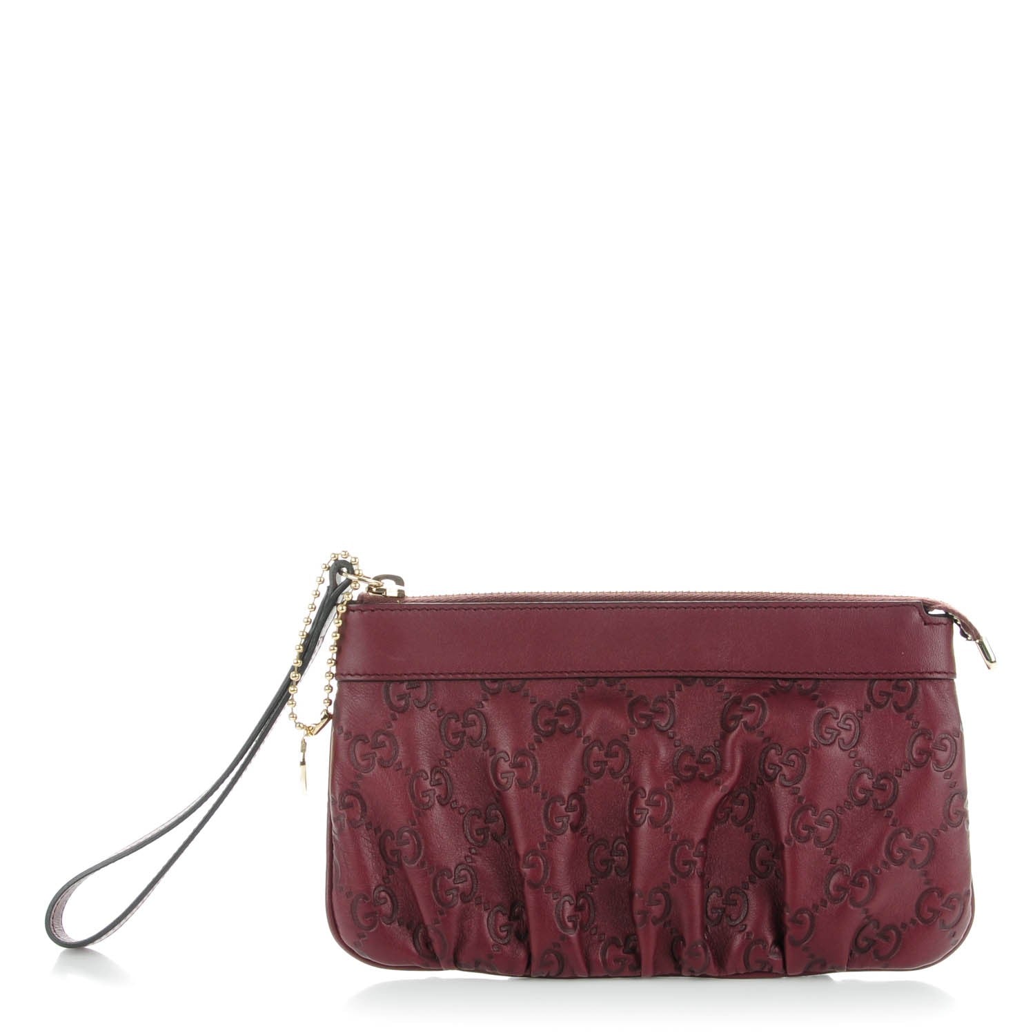 Gucci Guccissima Heart Wristlet Bordeaux 1 of 7