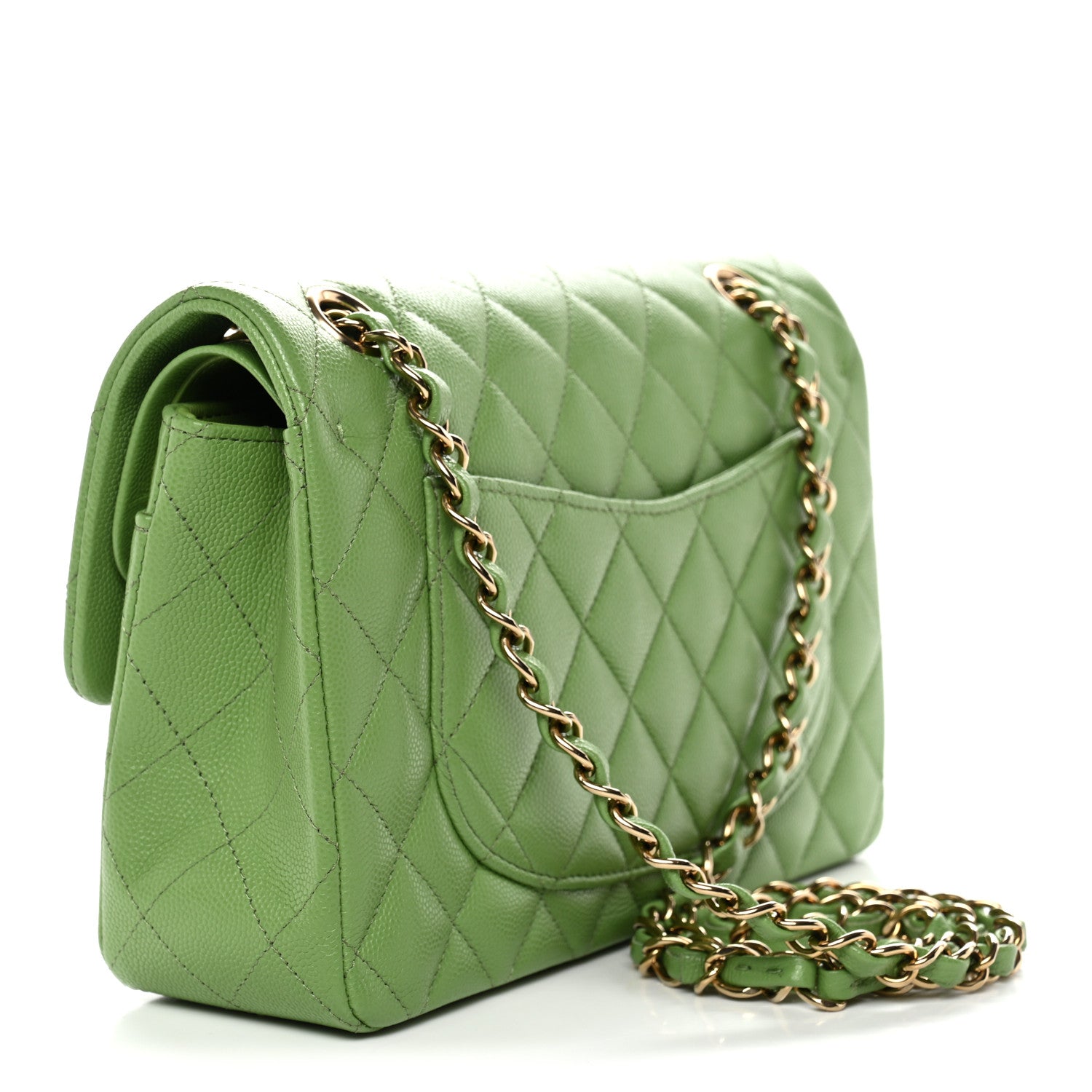 Chanel Caviar Quilted Small Double Flap Green 3 of 13