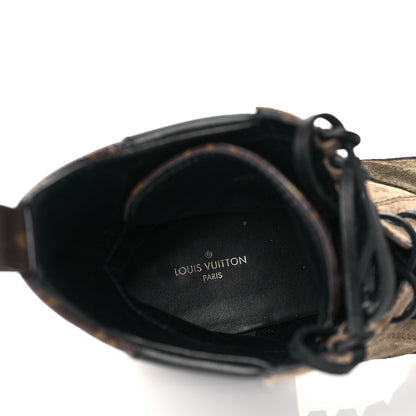 Louis Vuitton Suede Calfskin Monogram Laureate Platform Desert Boots 40 Taupe 7 of 8