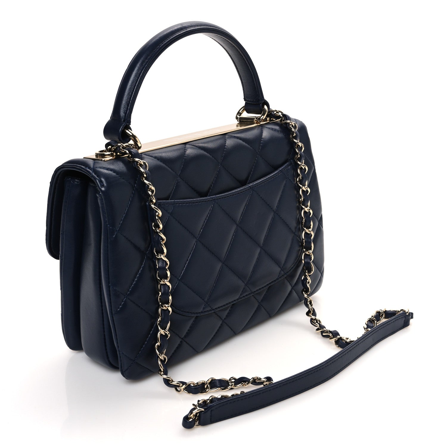 Chanel Lambskin Quilted Small Trendy CC Flap Dual Handle Bag Navy 3 of 11
