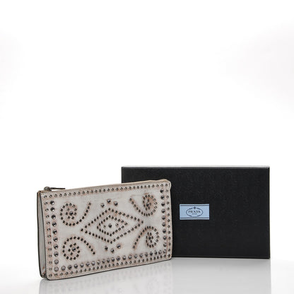 Prada Vitello Vintage Studded Clutch 4 of 12