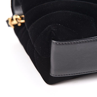 Saint Laurent Velvet Y Quilted Monogram Toy Loulou Chain Satchel French Black 5 of 13