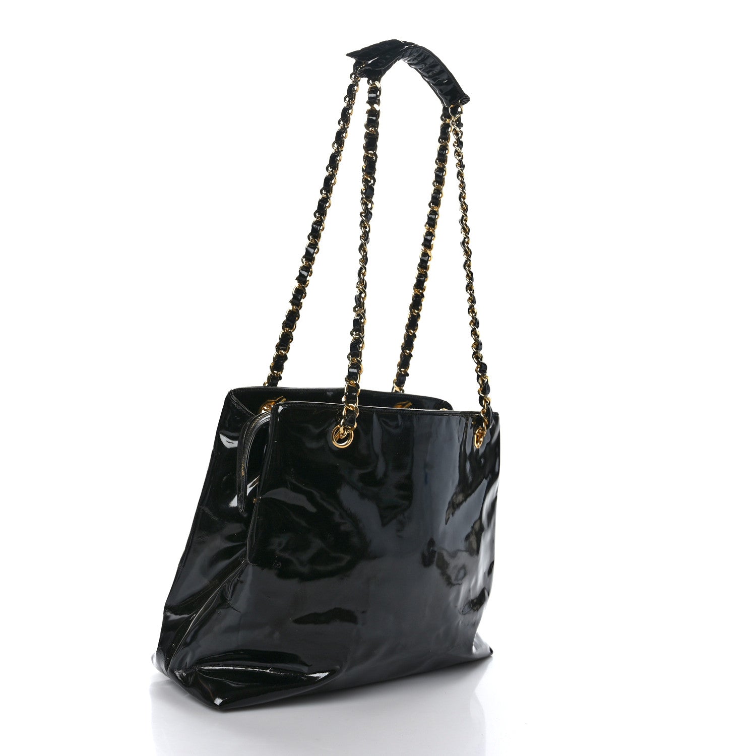 Chanel Patent CC Shoulder Bag Black 3 of 12