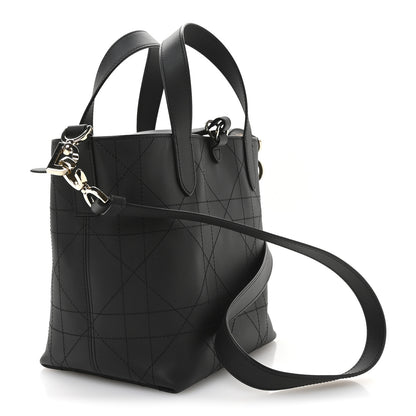 Christian Dior Smooth Calfskin Vintage Flat Macrocannage Small Toujours Vertical Tote Black 3 of 10
