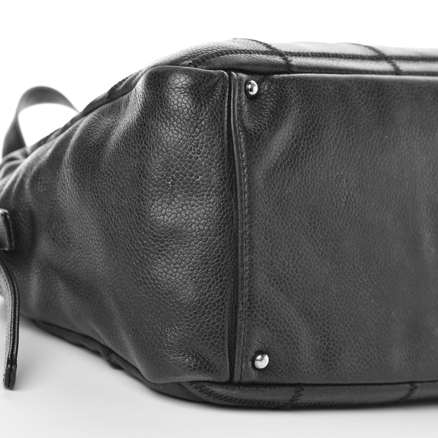 Caviar Square Stitched Bowler Black