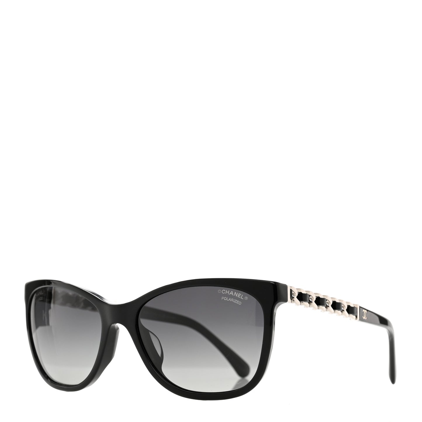 Cat Eye Chain Polarized Sunglasses 5260-Q-A Black