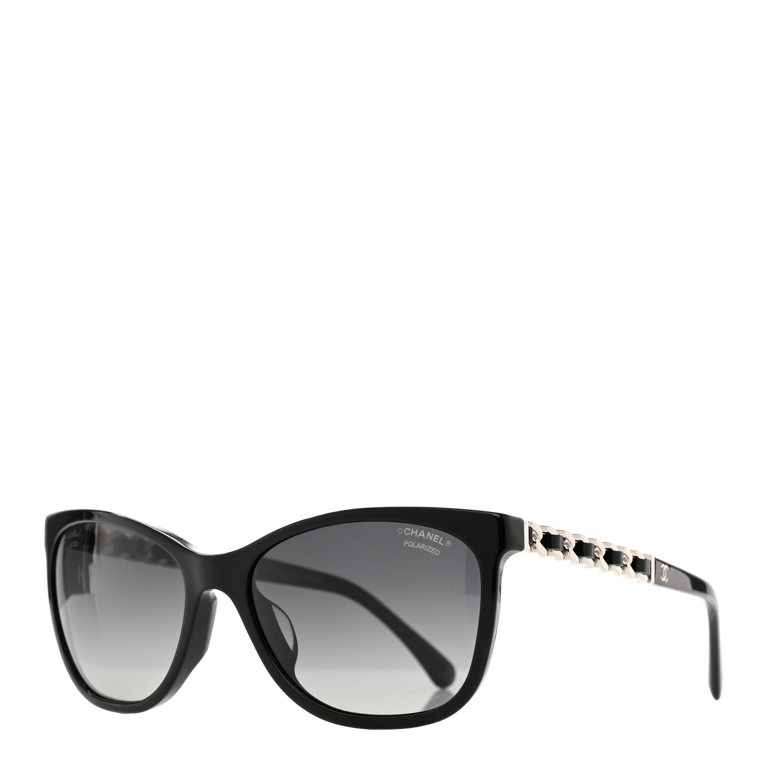Chanel Cat Eye Chain Polarized Sunglasses 5260-Q-A Black 1 of 8