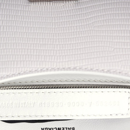 Balenciaga Patent Calfskin Lizard Embossed Ghost Sling Bag Optic White 7 of 12