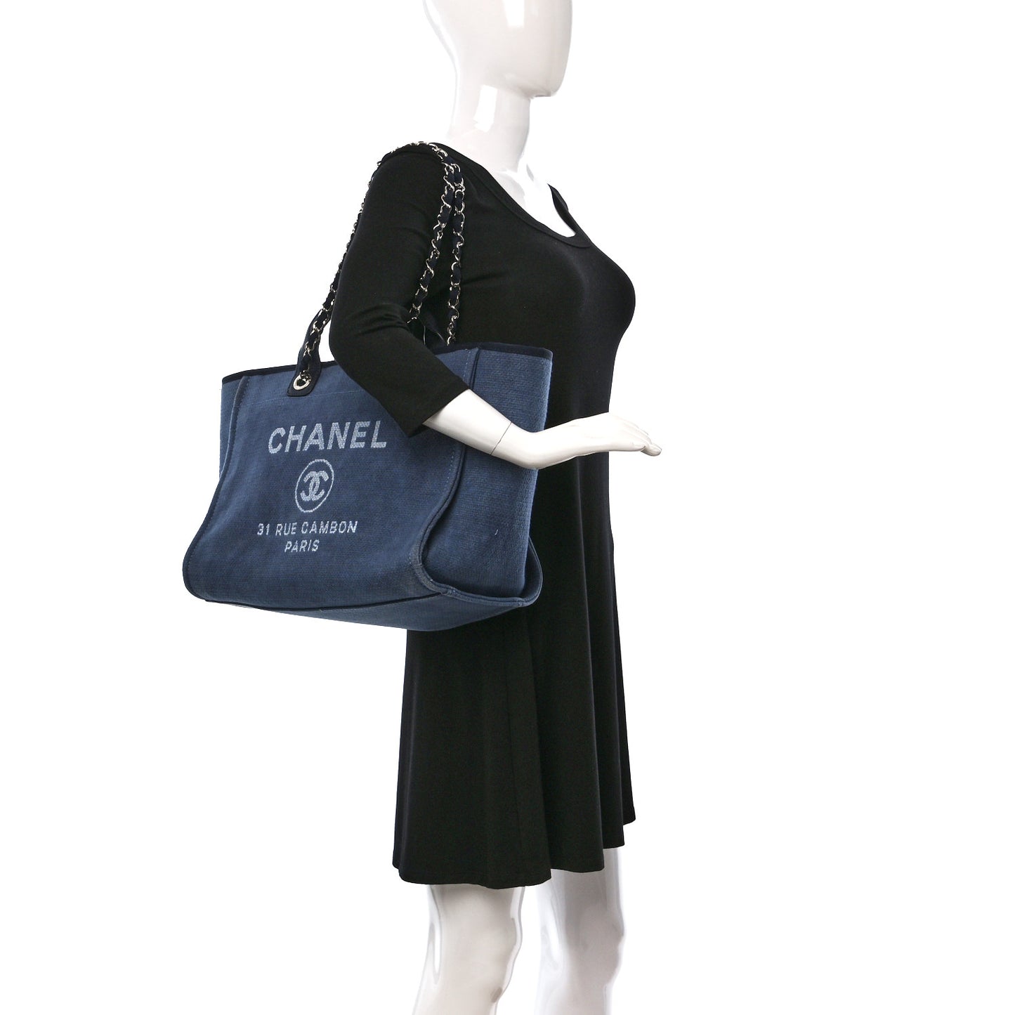 Canvas Medium Deauville Tote Blue