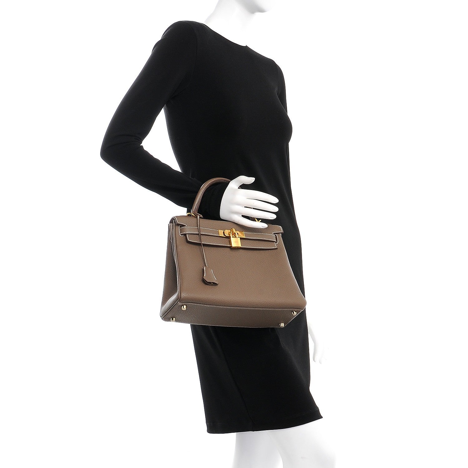 Hermes Taurillon Clemence Kelly Retourne 28 Etoupe 3 of 37