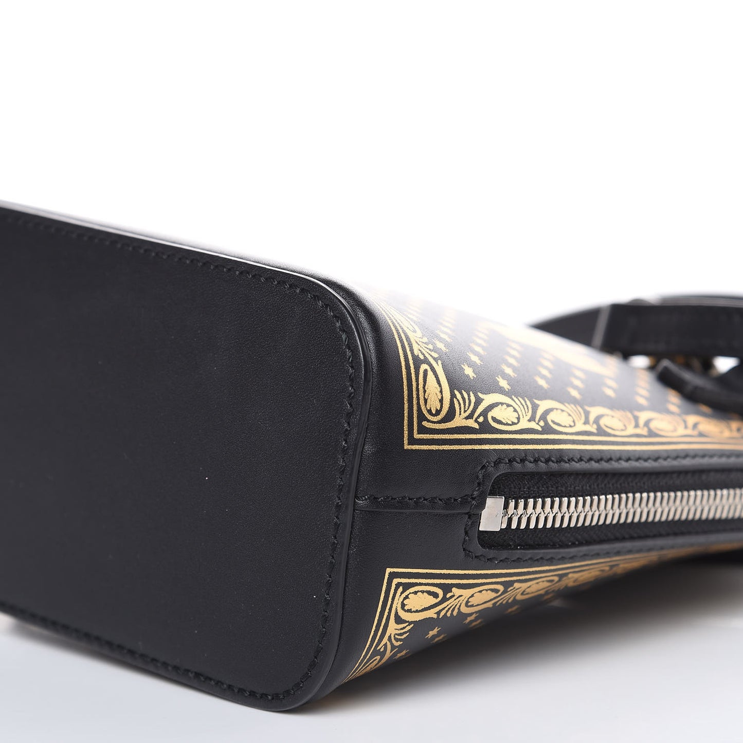 X SEGA Calfskin GUCCY Stars Mini Dome Shoulder Bag Black Gold